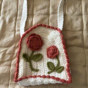 handmade rose crochet bag